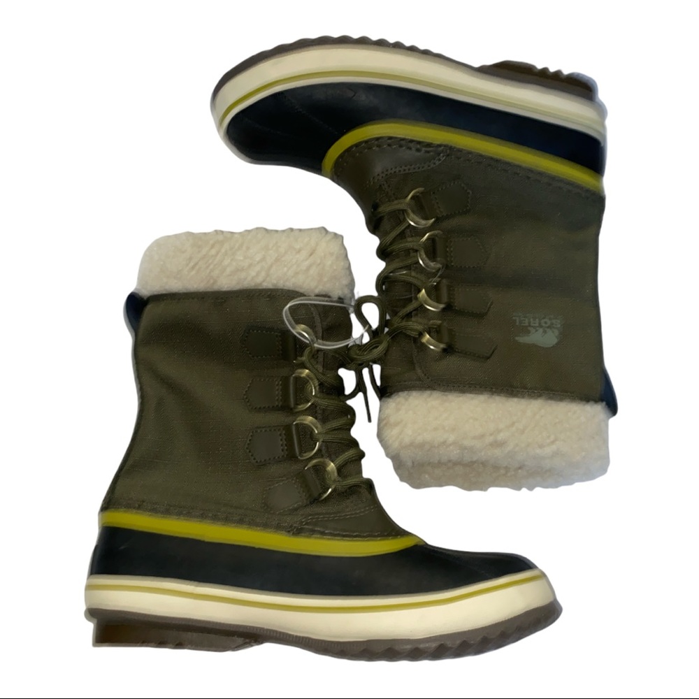 Sorel Carnival Olive Winter Wool Boots Size 6.5